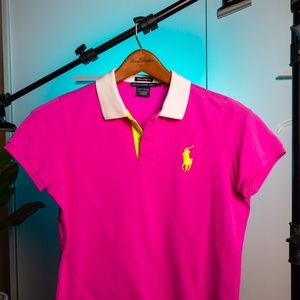 Women's Ralph Lauren Golf Hot Pink Polo (L)